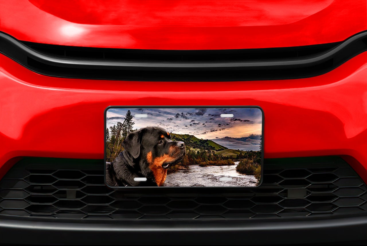 Rottweiler Pet Lovers Dog Aluminum Vanity License Plate Car Accessory Decorative Front Plate