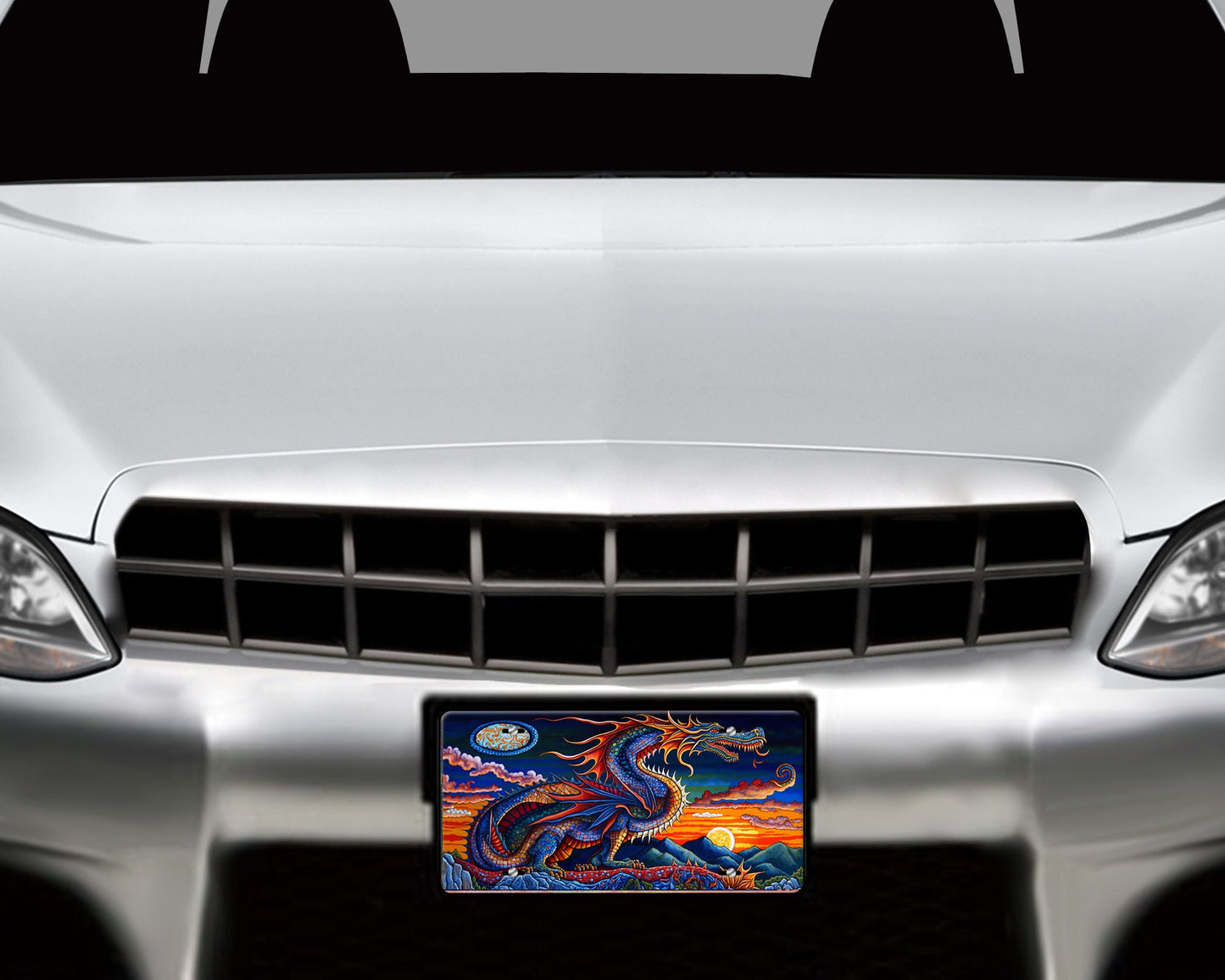 Blue Dragon Vanity Decorative Front License Plate - Cute Car License Plate Made in the USA - Aluminum Metal Plate - Front Plate for Car