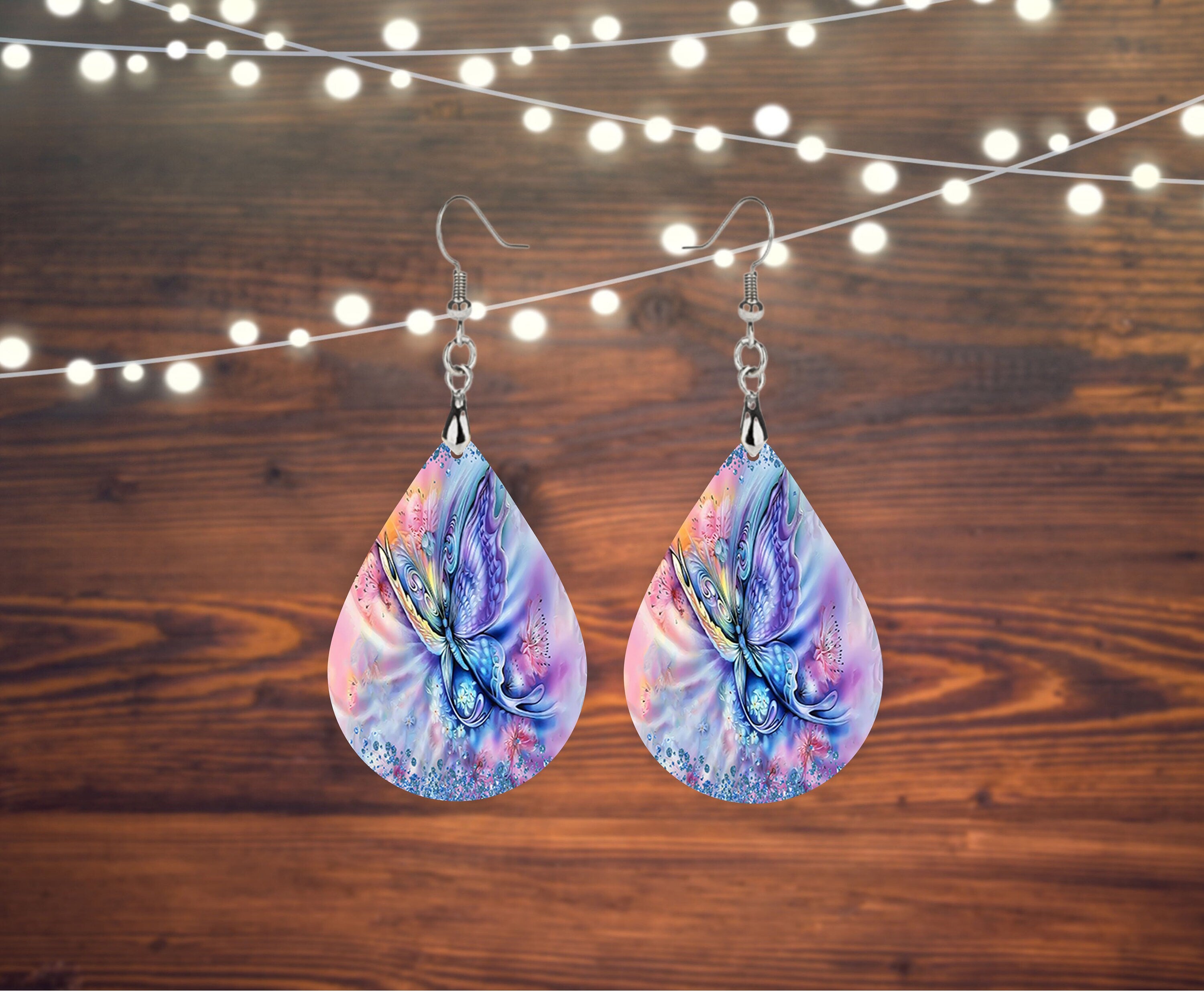 Rainbow sales butterfly earrings