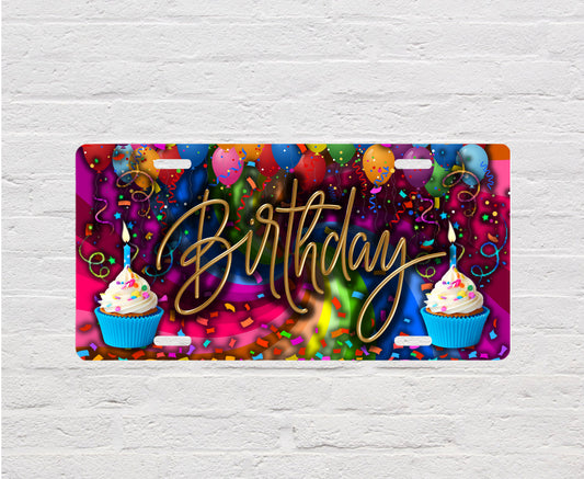 Birthday Celebrate Aluminum Vanity License Plate Car Accessory Decorative Front Plate