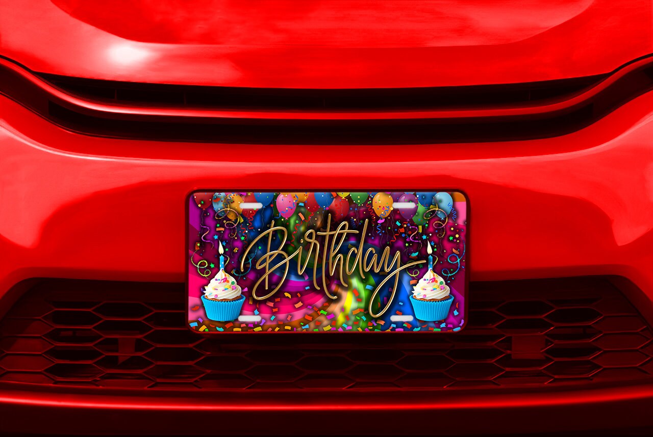 Birthday Celebrate Aluminum Vanity License Plate Car Accessory Decorative Front Plate