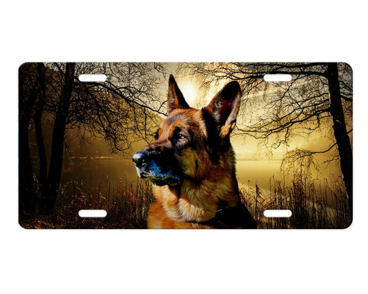 German Shepherd Pet Lovers Dog Aluminum Vanity License Plate Car Accessory Decorative Front Plate