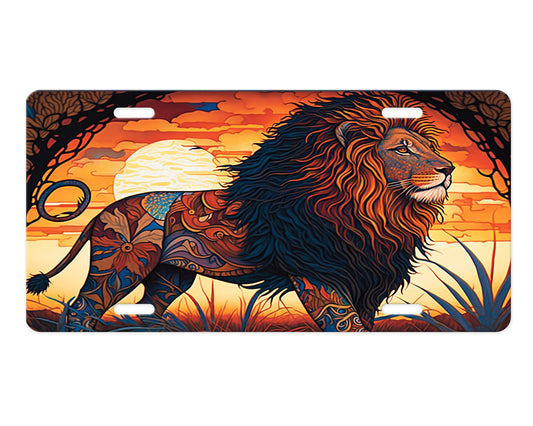 King of the Jungle Lion Aluminum Vanity License Plate Car Accessory Decorative Front Plate