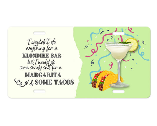 Margaritas and Tacos Aluminum Vanity License Plate Car Accessory Decorative Front Plate
