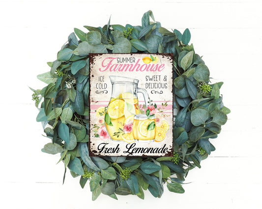 Summer Farmhouse Fresh Lemonade Farmhouse Kitchen Gnome Printed Handmade Wood Sign