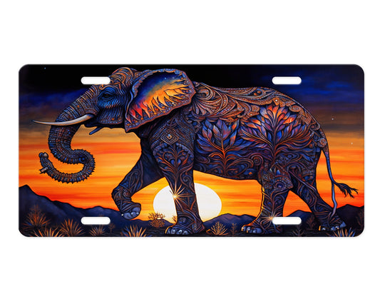 Zen Elephant Aluminum Vanity License Plate Car Accessory Decorative Front Plate