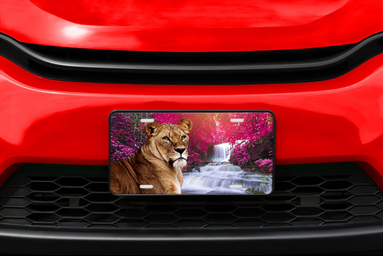 Lioness Aluminum Vanity License Plate Car Accessory Decorative Front Plate