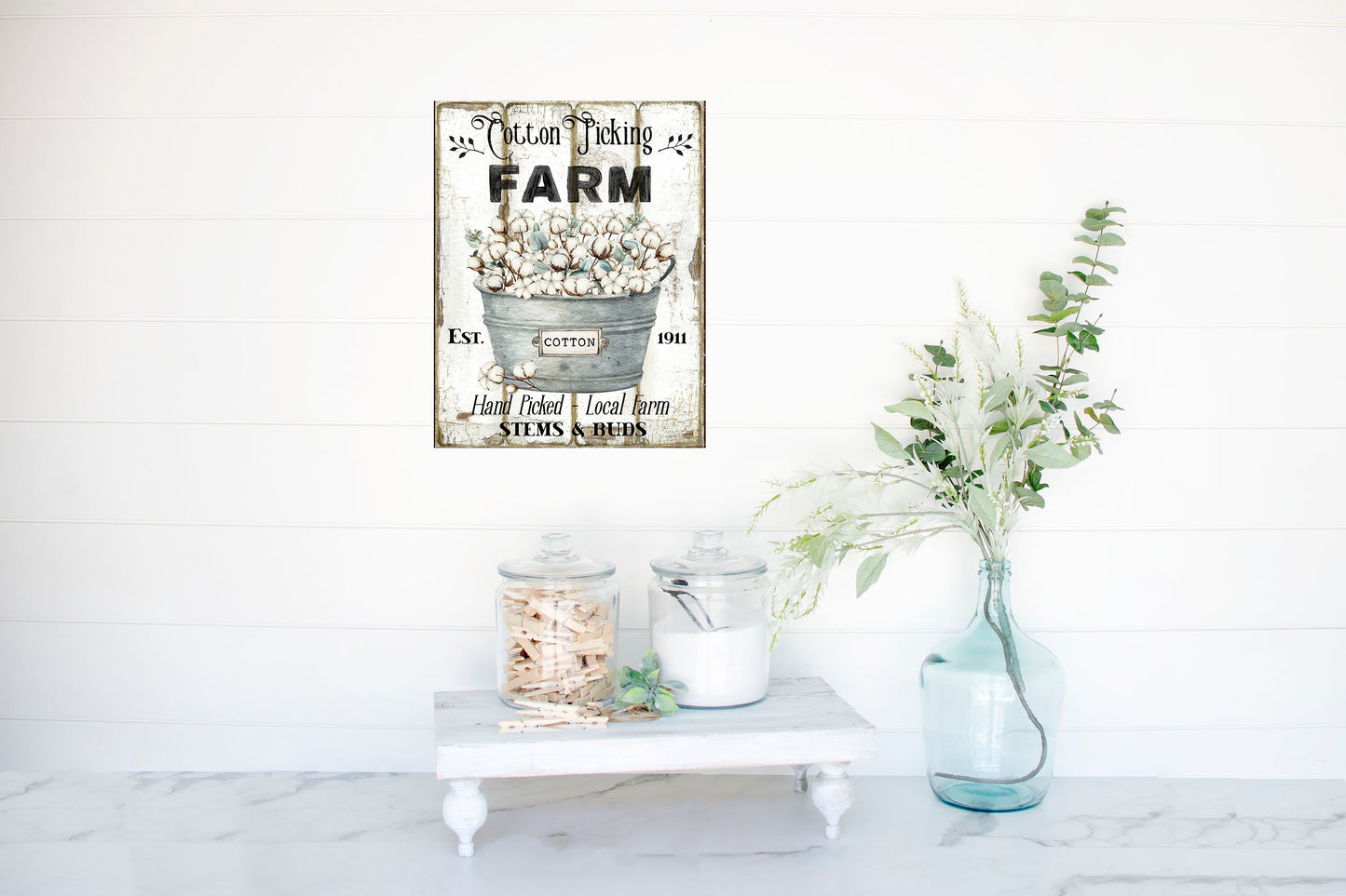 Cotton Pickin' Farm Farmhouse Decor Printed Handmade Wood Sign