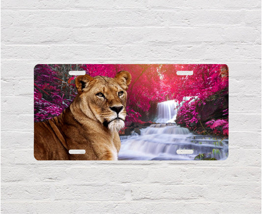 Lioness Aluminum Vanity License Plate Car Accessory Decorative Front Plate