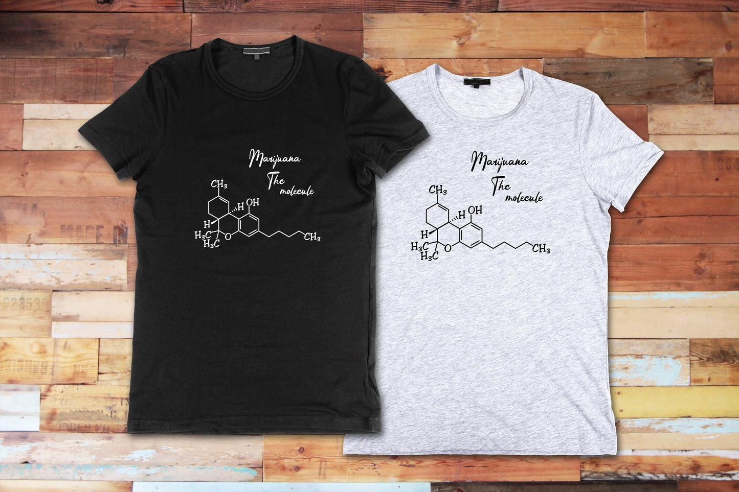 Marijuana Molecule T Shirt, Graphic Tee, Marijuana Weed, Tshirt, 100% Cotton Black White or Gray