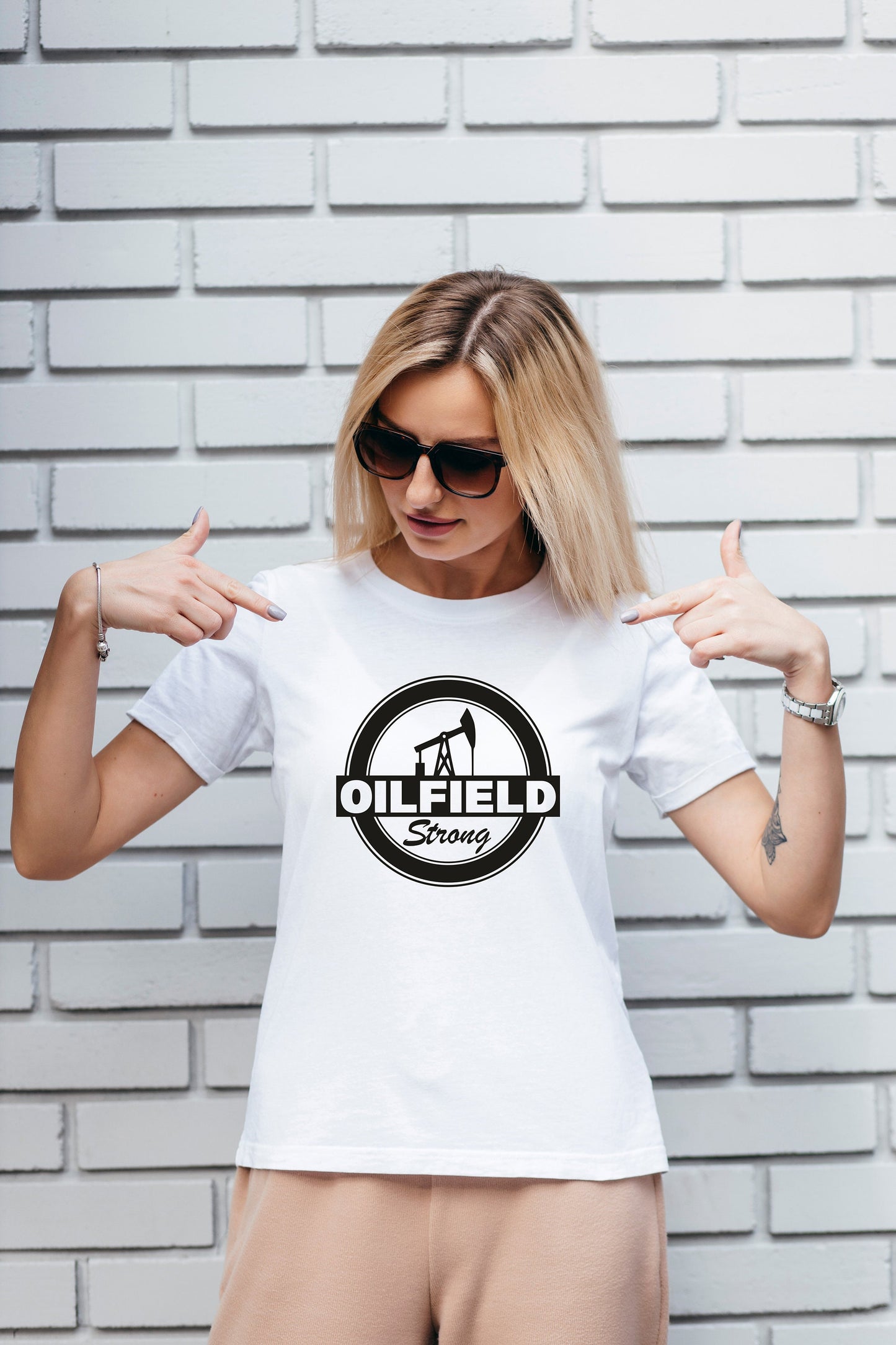 Oilfield Strong, T Shirt,  Tshirt, Skull Graphic, Graphic T's  100% Cotton Black White or Gray, Tee