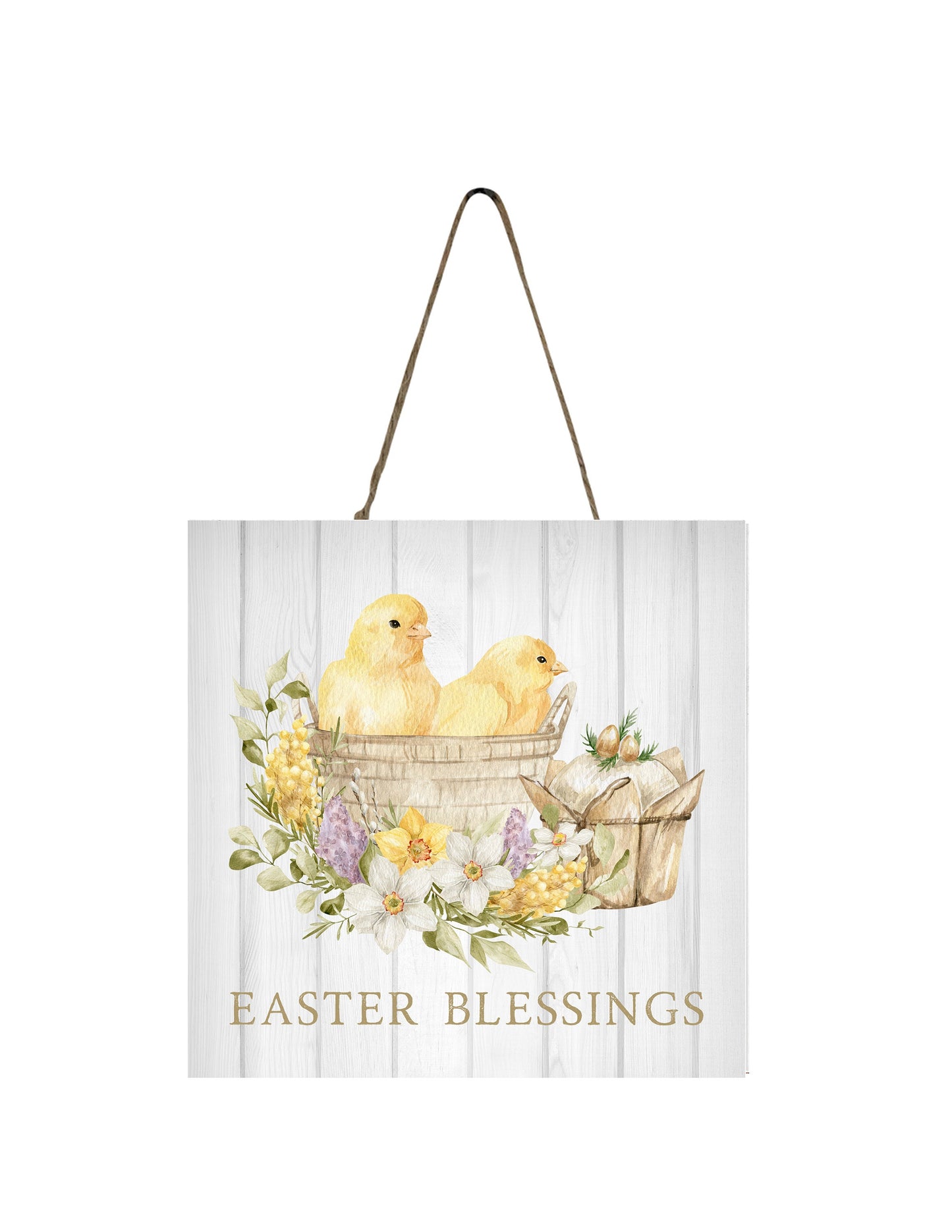 Easter Blessings Chicks Printed Handmade Wood  Mini Sign, Tier Tray Decor, Farmhouse Sign