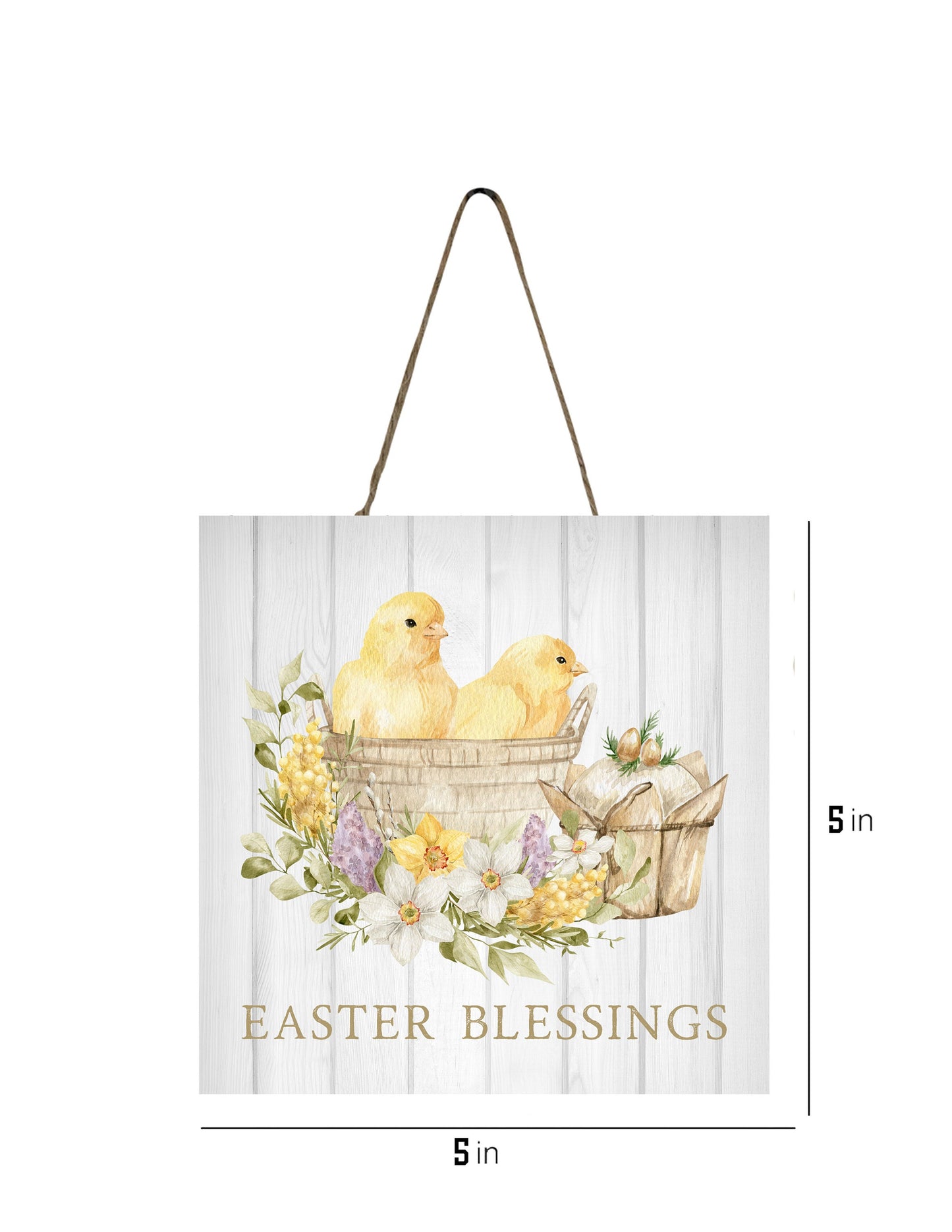 Easter Blessings Chicks Printed Handmade Wood  Mini Sign, Tier Tray Decor, Farmhouse Sign