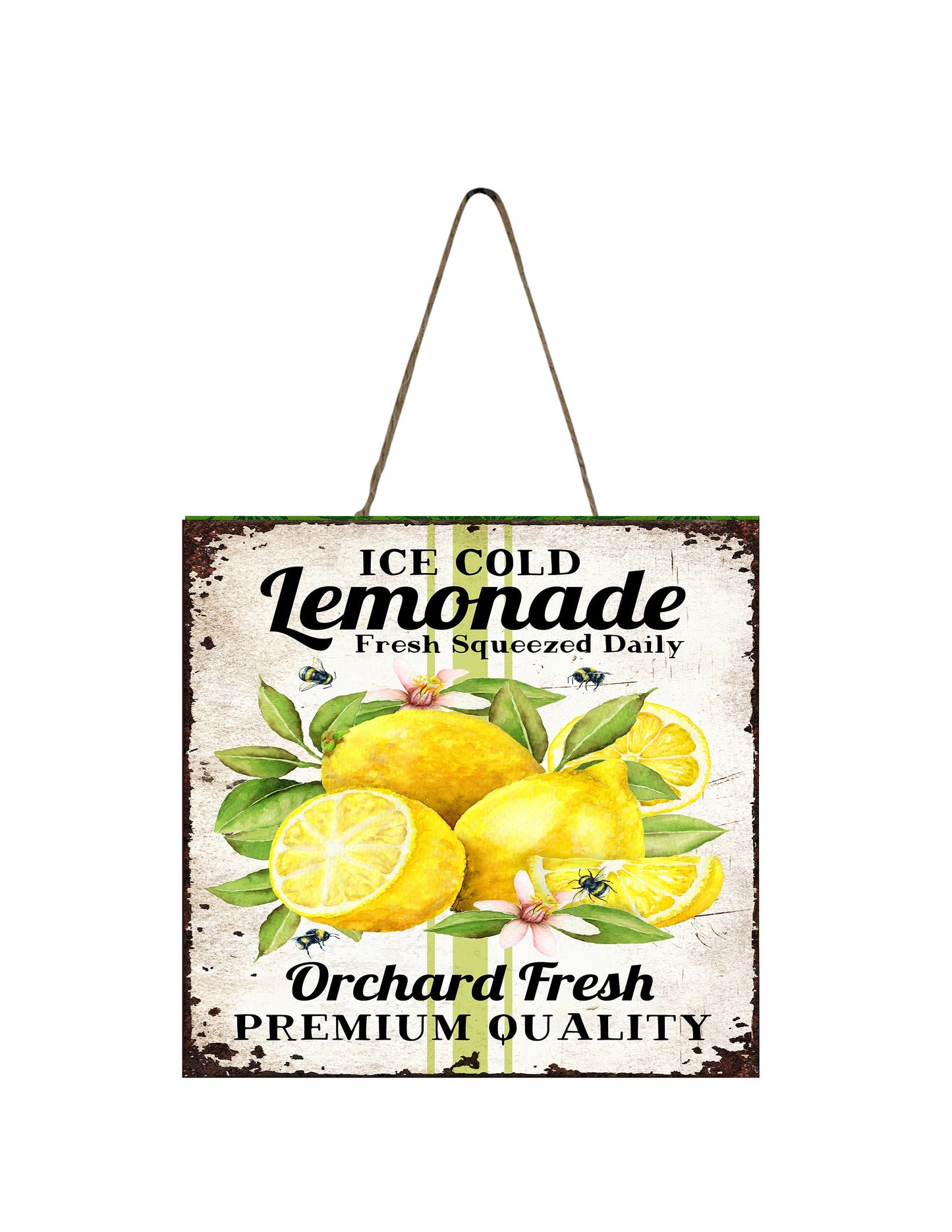 Ice Cold Lemonade Printed Handmade Wood  Mini Sign, Tier Tray Decor, Kitchen Sign, Farmhouse Decor