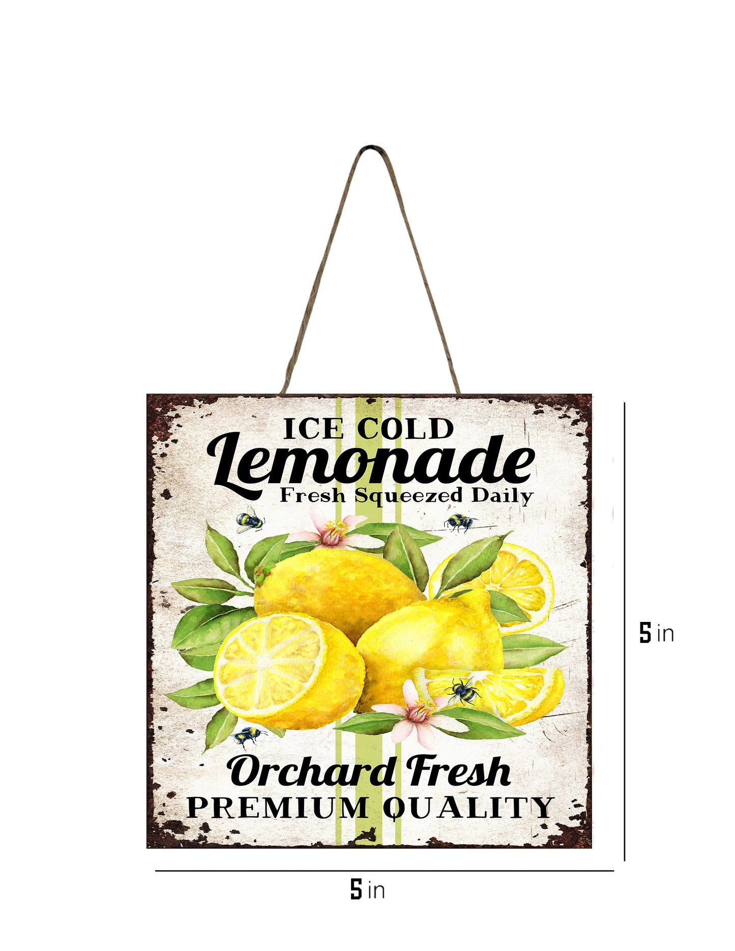 Ice Cold Lemonade Printed Handmade Wood  Mini Sign, Tier Tray Decor, Kitchen Sign, Farmhouse Decor