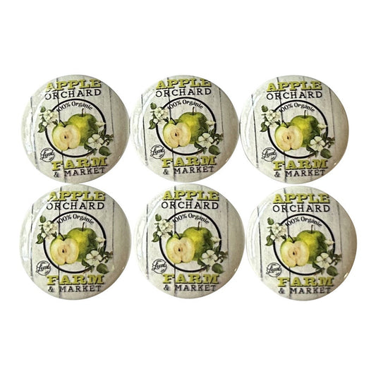 Set of 6 Granny Smith Apple Orchard Wood Print Cabinet Knobs  Drawer Knobs, Drawer Pull, Farmhouse Decor
