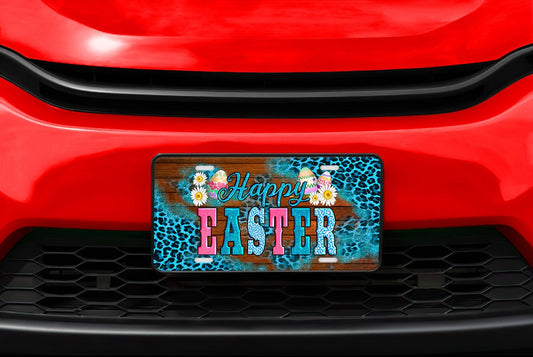 Happy Easter Western Aluminum Vanity License Plate Car Accessory Decorative Front Plate