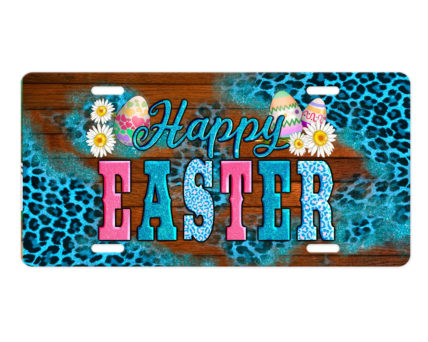 Happy Easter Western Aluminum Vanity License Plate Car Accessory Decorative Front Plate