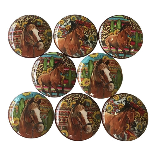 Set of 8 Western Horses Cabinet Knobs, Drawer Pulls, Kitchen Cabinet Knobs,