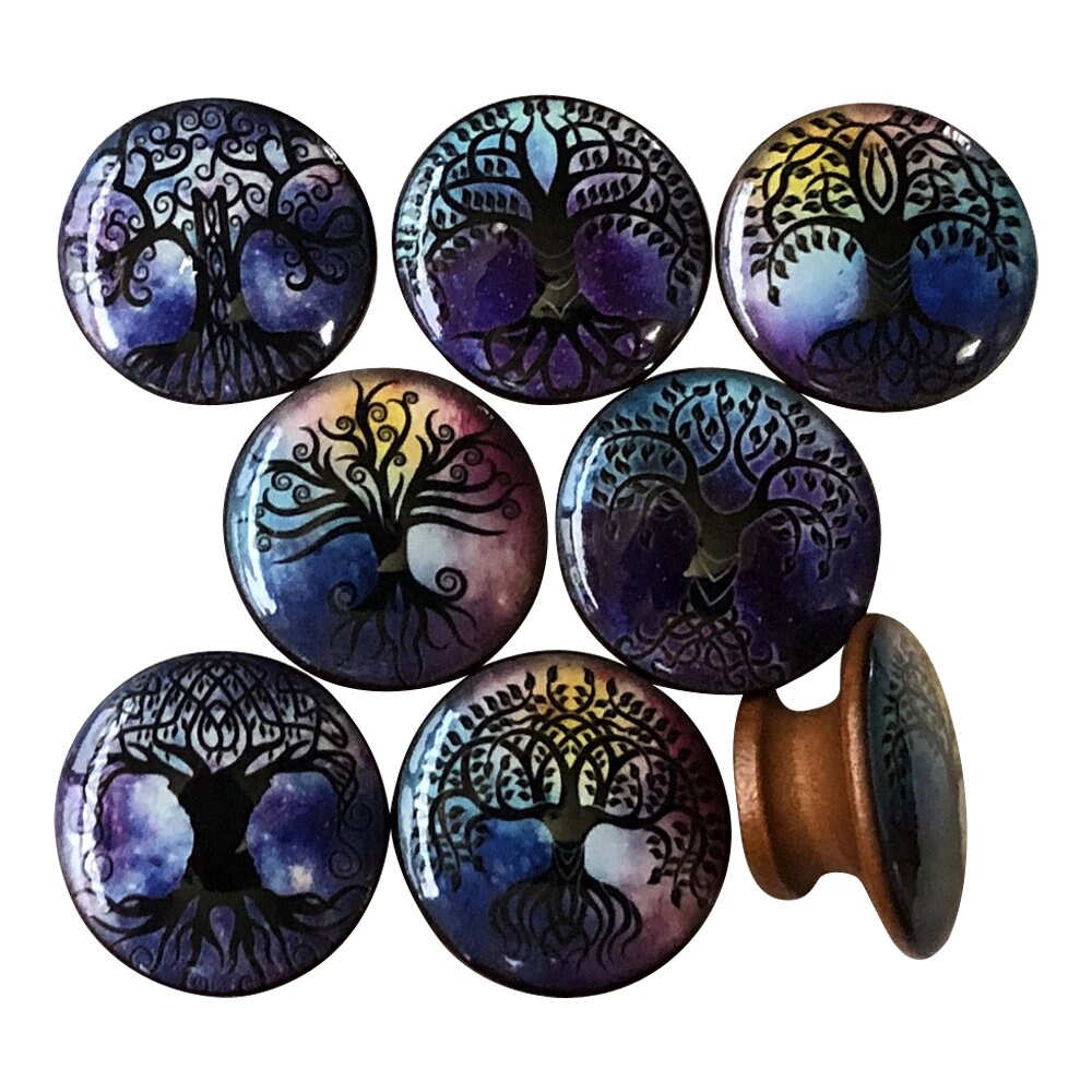Set of 8 Tree of Life Cabinet Knobs, Drawer Knobs and Pulls, Boho Decor,