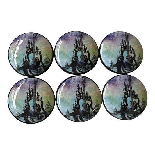 Set of 6 Music for the Soul Wood Cabinet Knobs, Cabinet Knobs and Draw Pulls, Kitchen Knobs