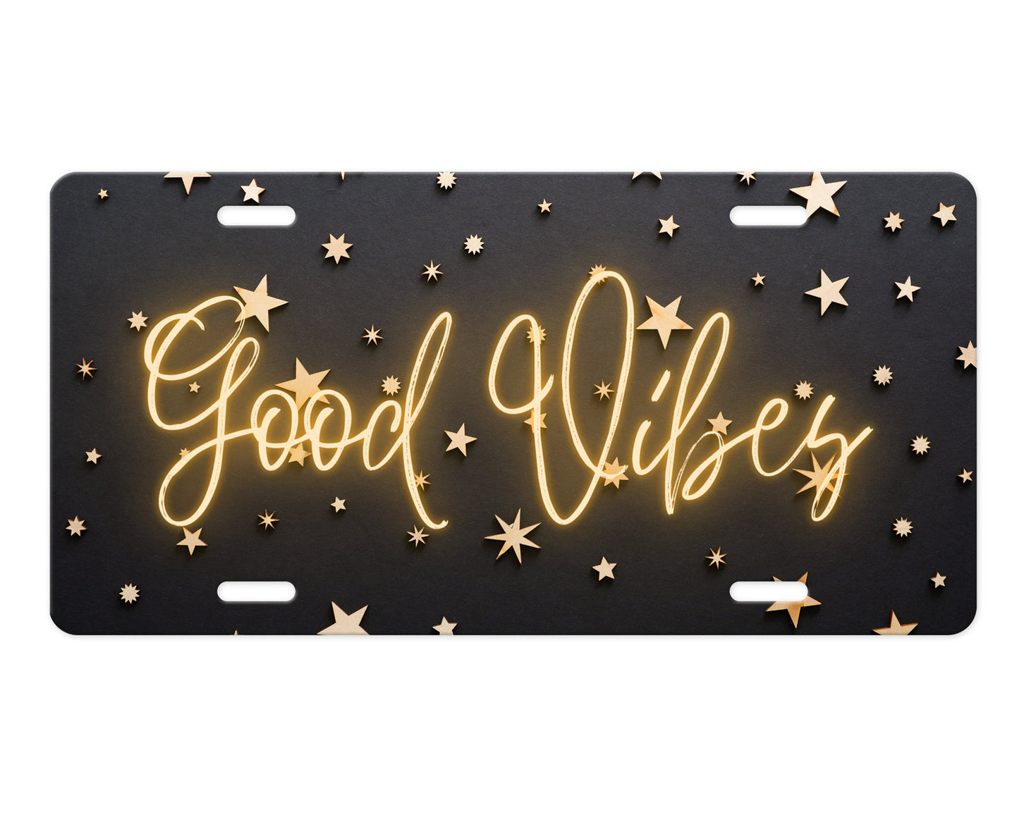 Good Vibes Aluminum Front License Plate, Car Accessory, Vanity Plate
