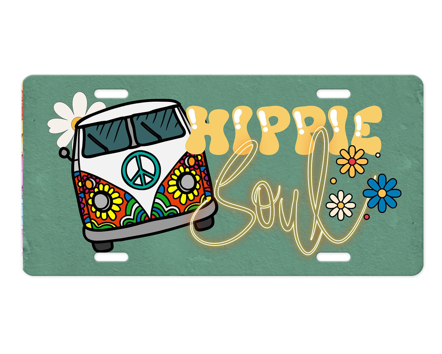 Hippie Soul Van Aluminum Vanity License Plate Car Accessory Decorative Front Plate