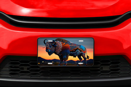 Buffalo in Color Aluminum Vanity License Plate Car Accessory Decorative Front Plate