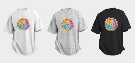 Mandala T Shirt, Tshirt, Graphic T's  100% Cotton Black White or Gray, Tee, Motivational,