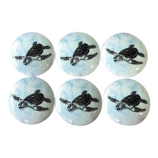 Set of 6 Sea Turtles Wood Cabinet Knobs, Cabinet Knobs and Draw Pulls, Kitchen Knobs, Beach House Decor