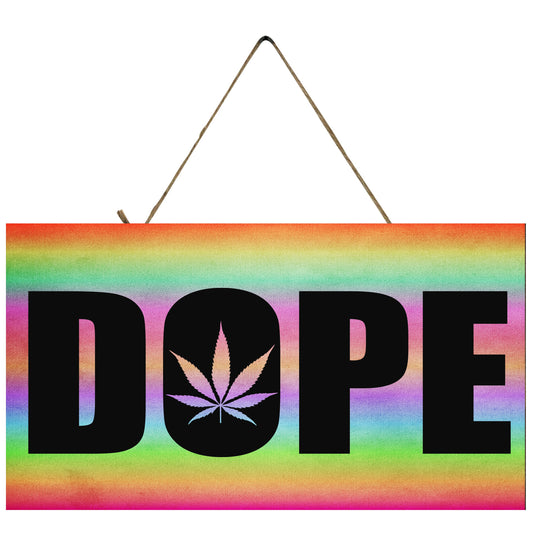 Dope Hanging Wall Sign Wood Home Decor, Hippie Decor,