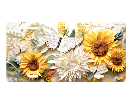 Sunflowers Aluminum Front License Plate, Car Accessory, Vanity Plate