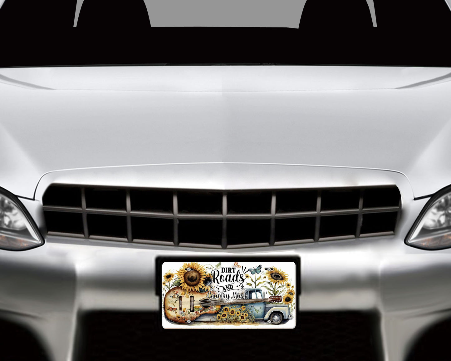 Dirt Roads and Country Music Aluminum Front License Plate, Car Accessory, Vanity Plate