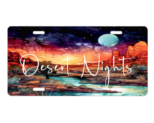 Desert Nights  Aluminum Vanity License Plate Car Accessory Decorative Front Plate