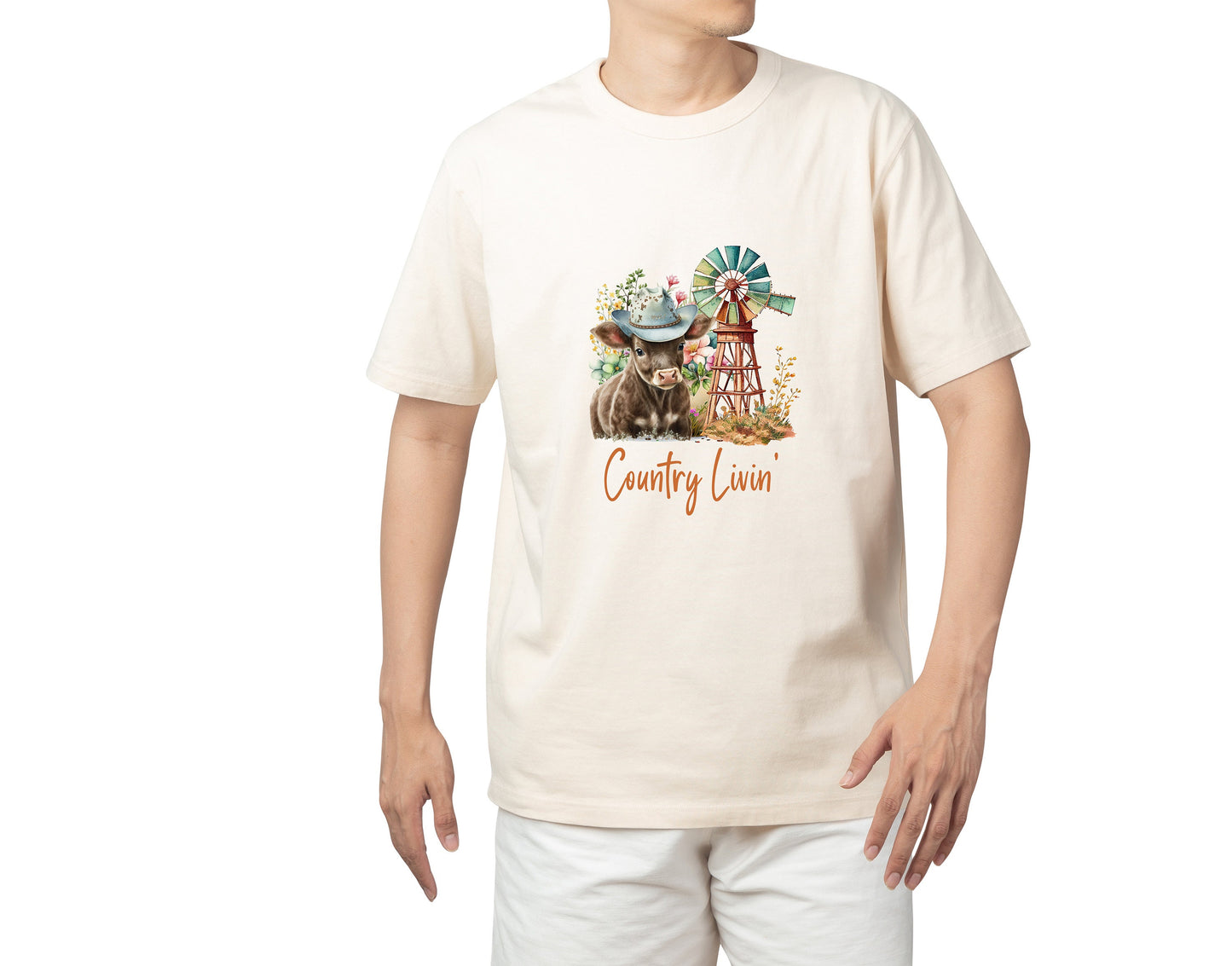 New Release Country Livin' Highland Cow T Shirt, Tshirt, Graphic T's  100% Cotton Tee, Motivational, Western, Country Girl