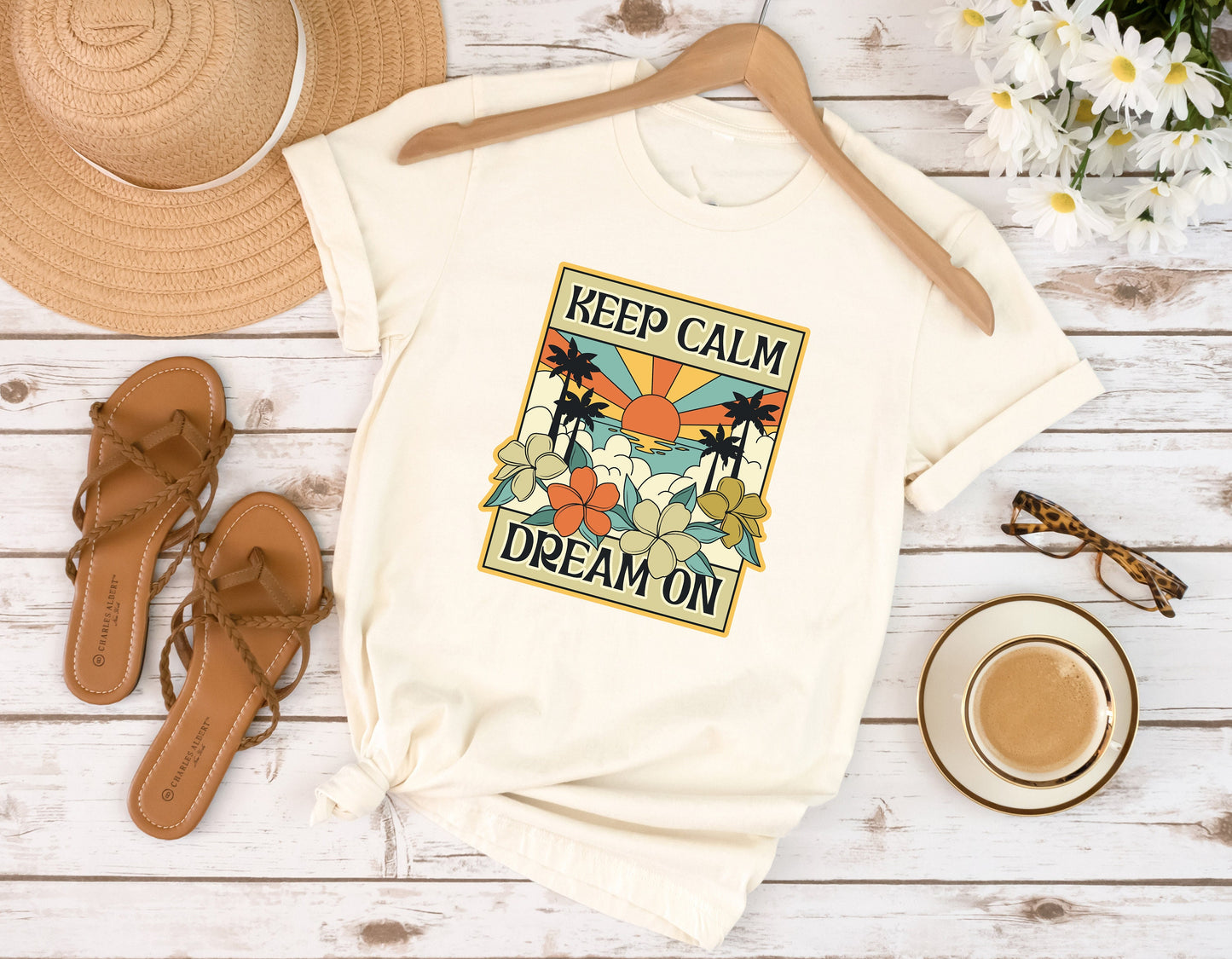 New Release Retro Graphic Keep Calm Dream On T Shirt, Tshirt, Graphic T's  100% Cotton Tee,