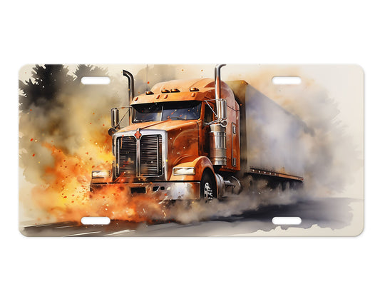 New Release Flaming Truck Aluminum Vanity License Plate Car Accessory Decorative Front Plate