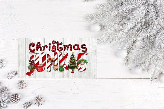 New Release Christmas Junkie  Decor Printed Handmade Wood Sign, Wreath Sign, Door Hanger, Christmas Decor Wall Sign