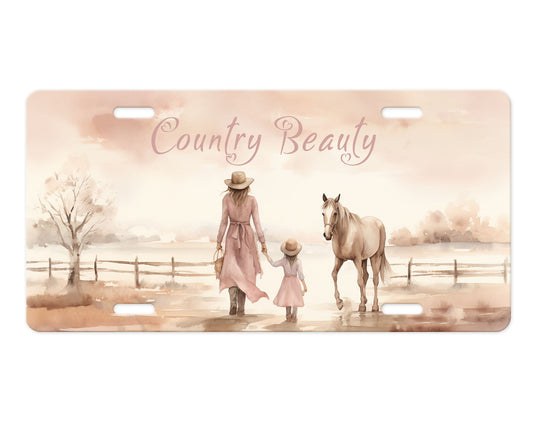 New Release Vanity License Plate, Country Beauty Printed Aluminum Front License Plate, Car Accessory, Vanity Plate, Cute Car Tag