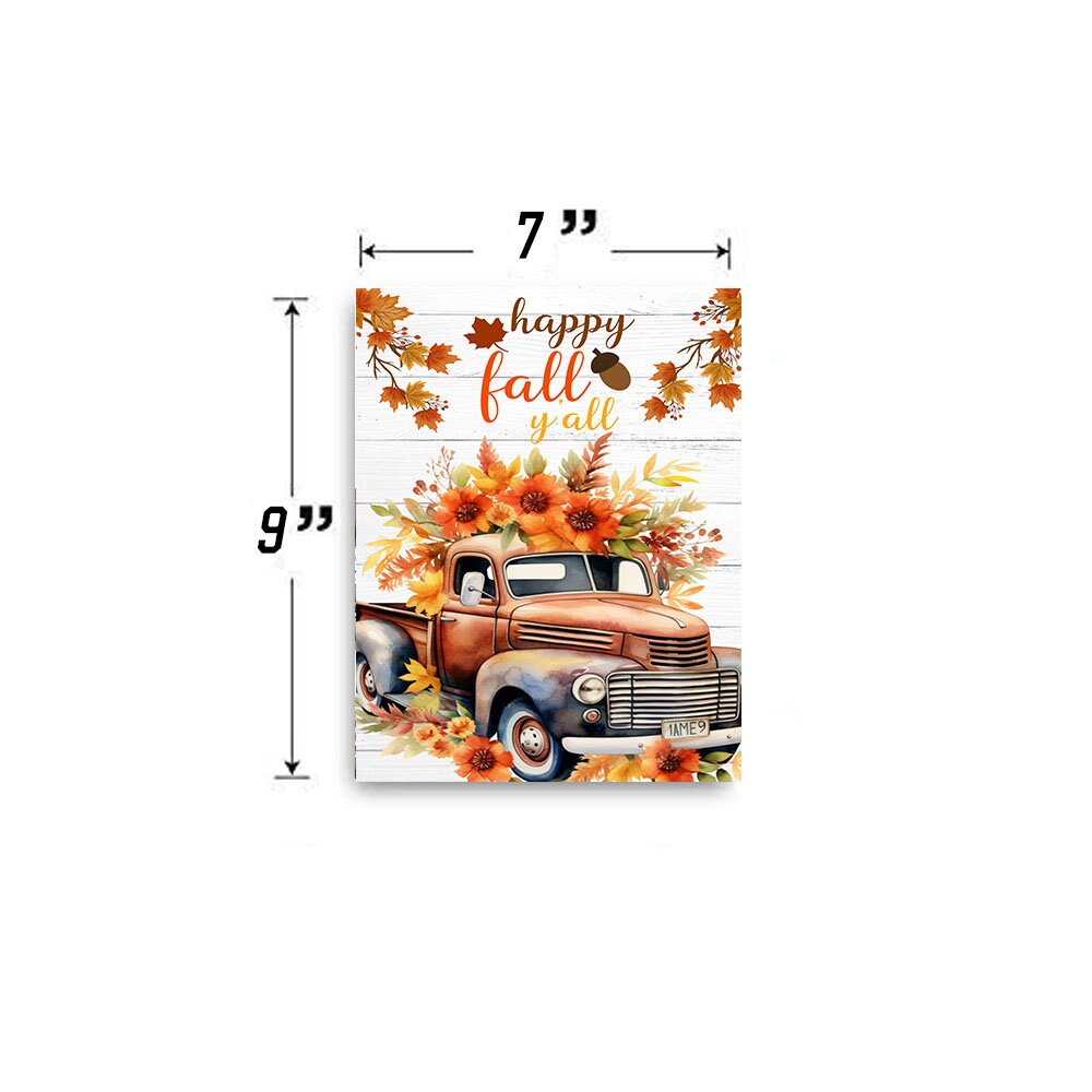 New Release Fall Decor, Fall Sign, Happy Fall Y'all Truck Farmhouse Decor Printed Handmade Wood Sign Door Hanger Sign