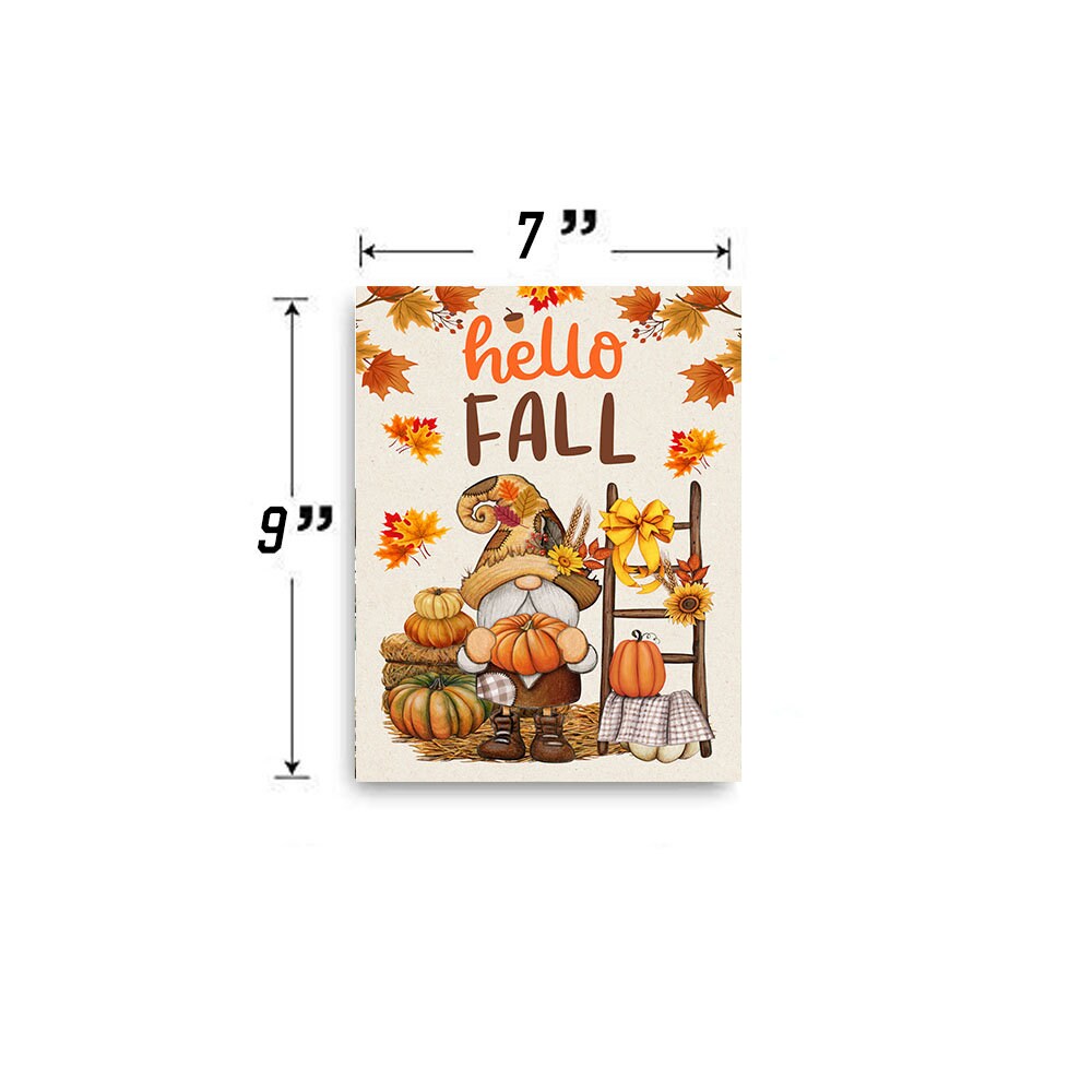 New Release Fall Decor, Fall Sign, Hello Fall Gnome and Ladder Farmhouse Decor Printed Handmade Wood Sign Door Hanger Sign