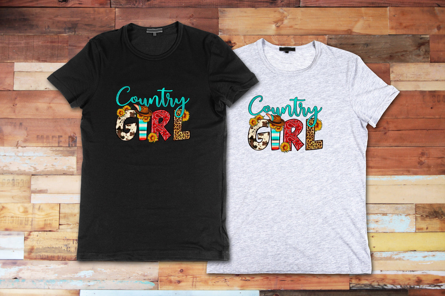 Country Girl Western T Shirt, Tshirt, Graphic T's  100% Cotton Black White or Gray, Tee, Motivational,