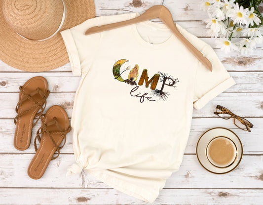 Camp Life T Shirt, Tshirt, Graphic T's  100% Cotton, Tee, Motivational,