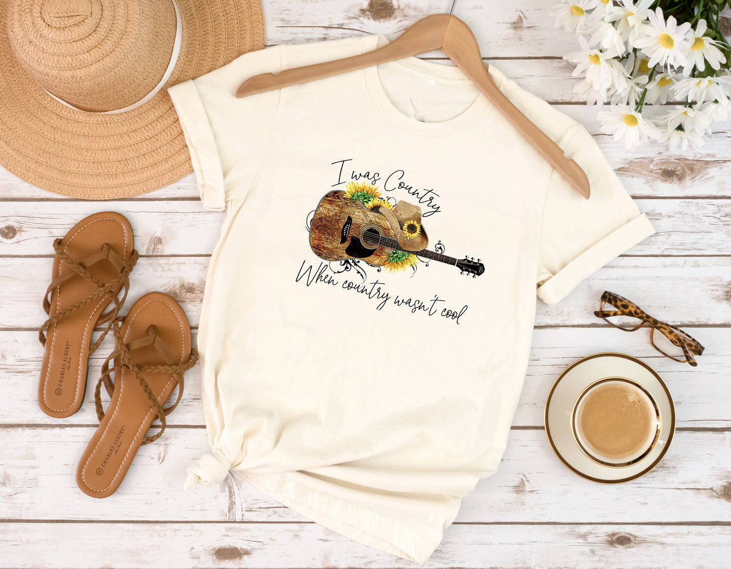 New Release I Was Country When Country Wasn't Cool T Shirt, Tshirt, Graphic T's  100% Cotton Tee,