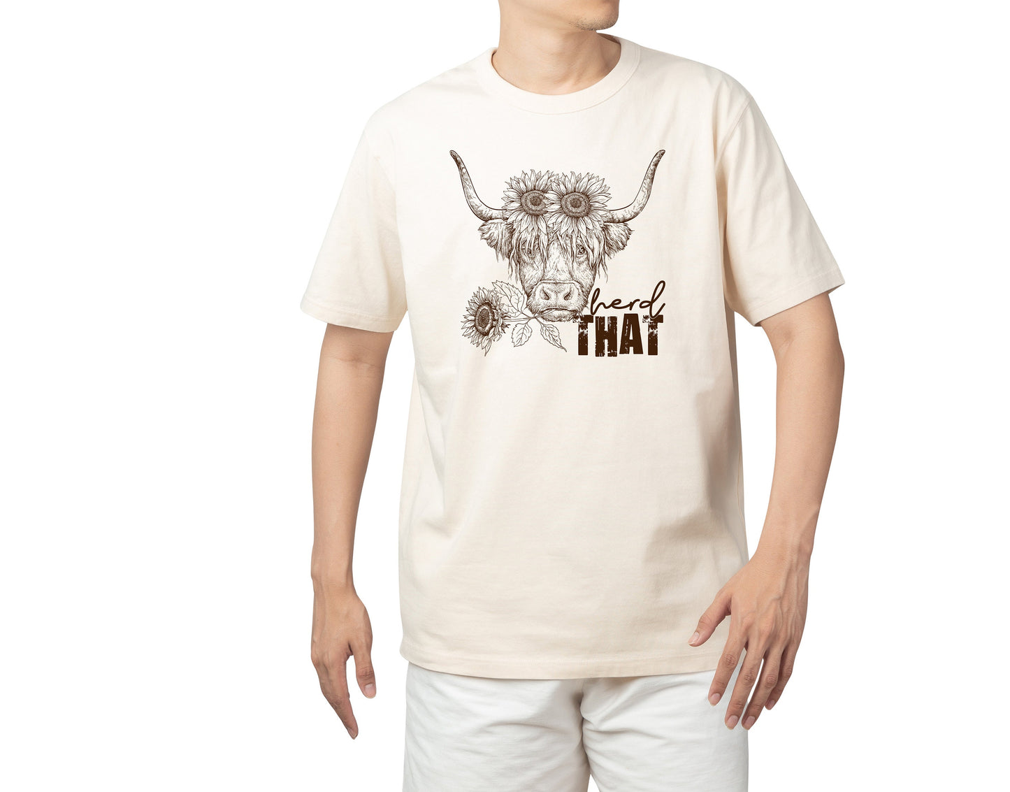 New Release Herd That Highland Cow T Shirt, Tshirt, Graphic T's  100% Cotton Tee, Western