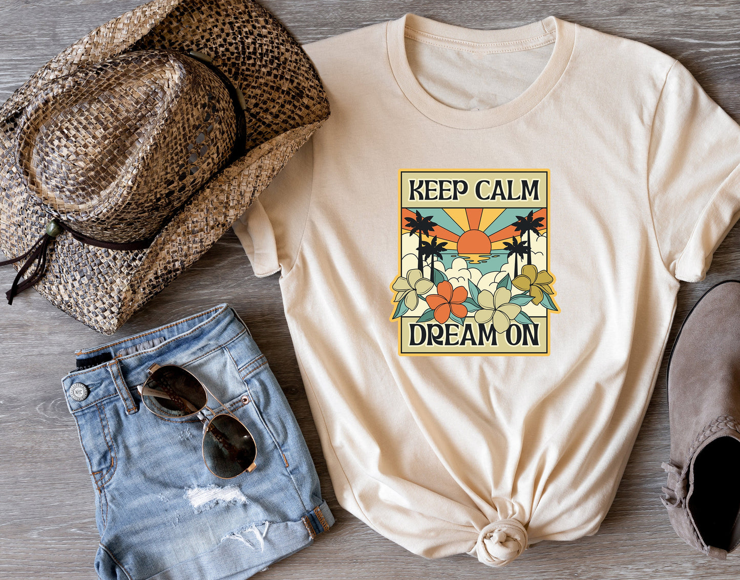 New Release Retro Graphic Keep Calm Dream On T Shirt, Tshirt, Graphic T's  100% Cotton Tee,