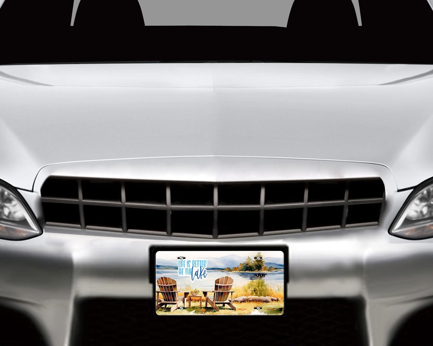 New Release Life is Better at the Lake Printed Aluminum Front License Plate, Car Accessory, Vanity Plate, Cute Car Tag