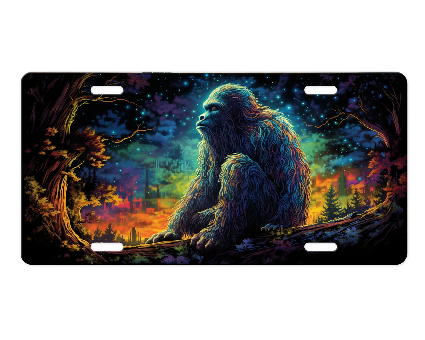 New Release Vanity Front License Plate, Bigfoot in Tree Aluminum Vanity License Plate Car Accessory Decorative Front Plate