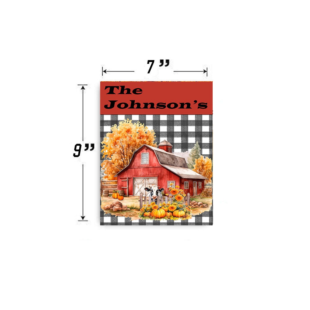 New Release Fall Red Barn,  Printed Handmade Wood Sign, Door Hanger, Wreath Sign