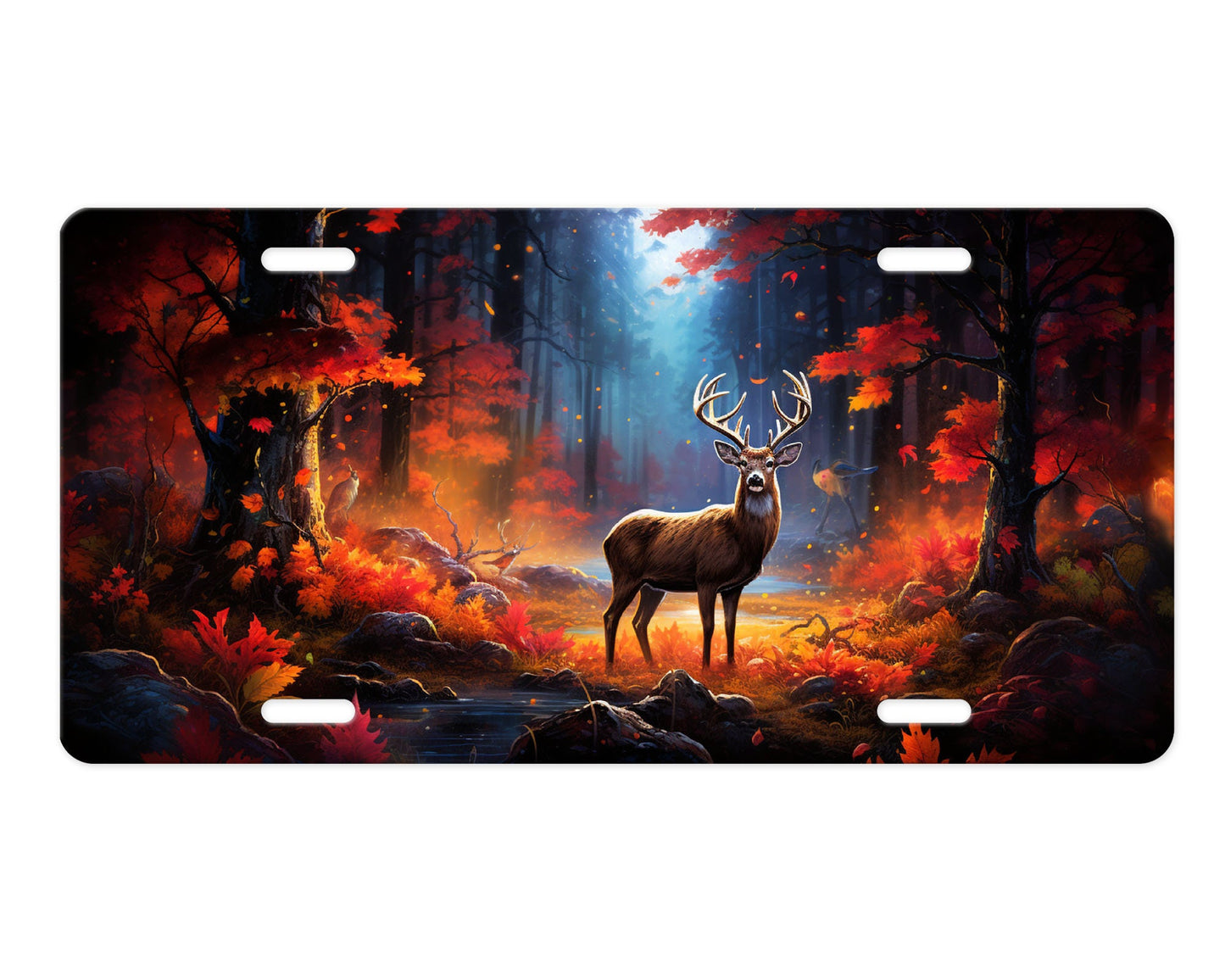 New Release License Plate Fall Deer Printed Aluminum Front License Plate, Car Accessory, Vanity Plate, Cute Car Tag